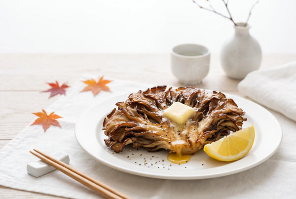 ノンフライヤーでまいたけステーキ|ほぐさず丸ごと焼くカリカリの作り方
