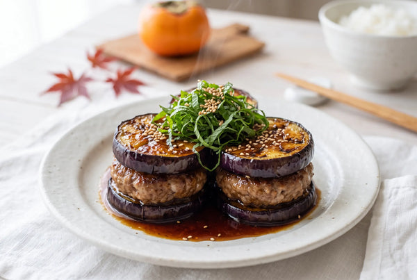 ノンフライヤーで秋なすのはさみ焼き|油を吸わないジューシーな作り方